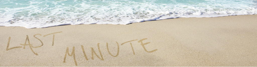 Last minute written in sand